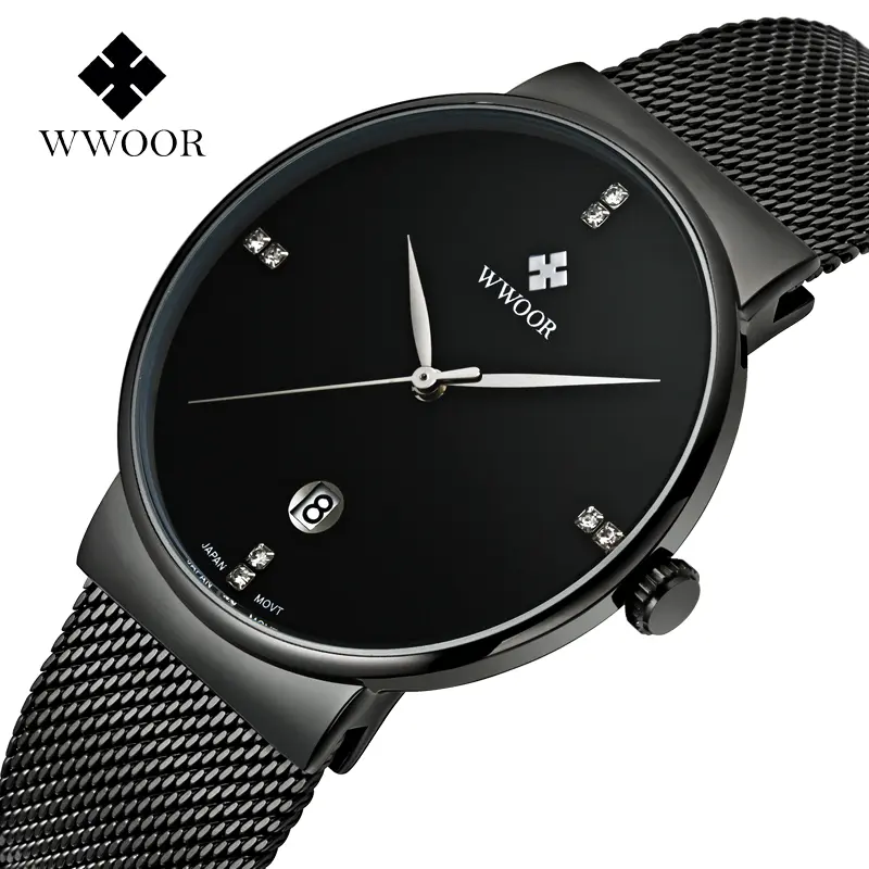 WWOOR-Men's Watch Đồng Hồ Thạch Anh Siêu Mỏng Cho Nam, Thương Hiệu Hàng Đầu, Không Thấm Nước, Có Lịch, Thời Trang Đeo Tay 0