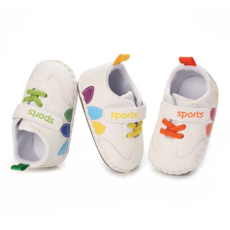 Product Introduction of Baby Shoes Newborn PU Leather Pure White Infant Casual Shoes Classic Boy Girl Patchwork First Walkers Soft Sole Walking 19