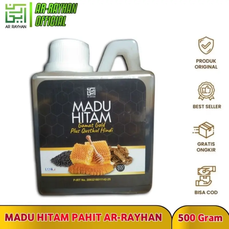 Madu Hitam Pahit Gamat Gold Propolis + Habbatussauda 500gr Obat Herbal Diabetes & Suplemen Kesehatan