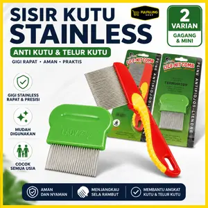 SISIR KUTU STAINLESS Gagang & Mini Pengangkat Kutu dan Telur Kutu