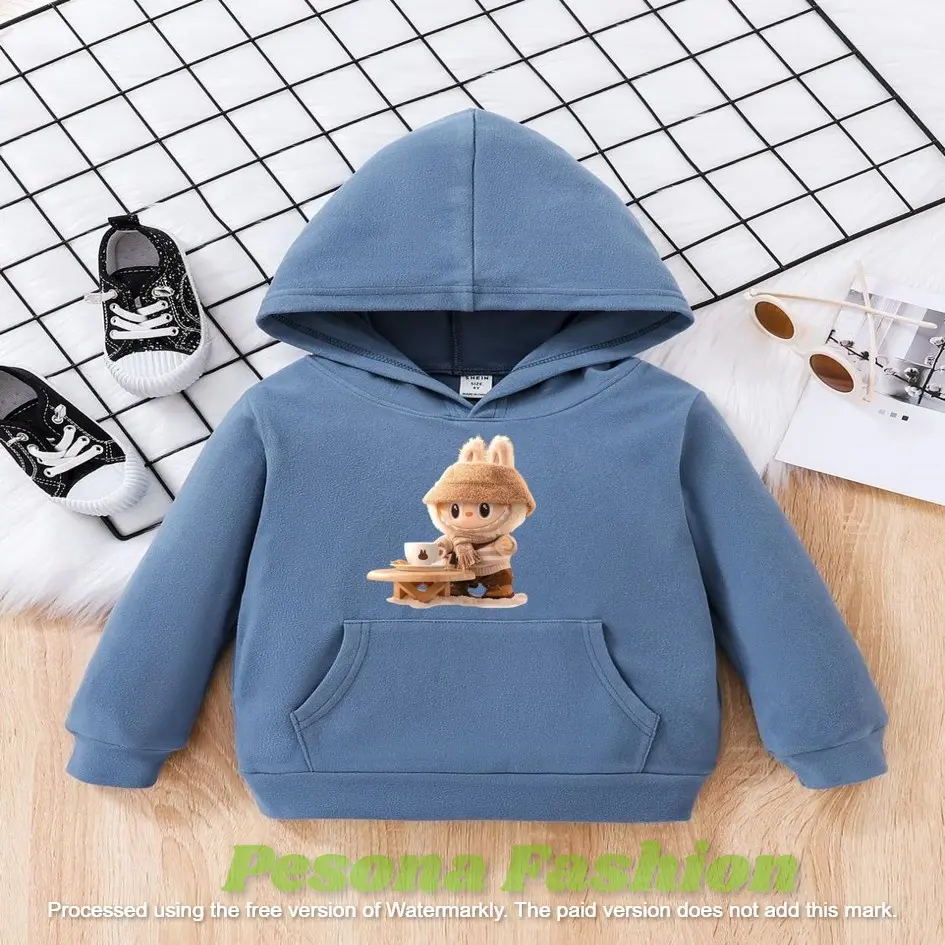 Hodie anak usia 1-12 tahun Hoodie anak cewek cowok  bahan fleece motif viral laabuubu