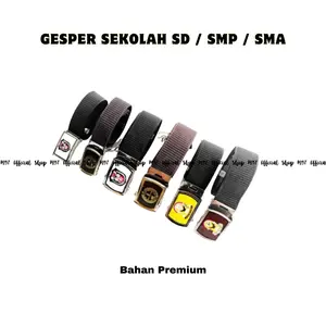 Gesper Sabuk Ikat Pinggang  Anak Sekolah SD SMP SMA Pramuka Bahan Kanvas Premium Jepit Dan Geser