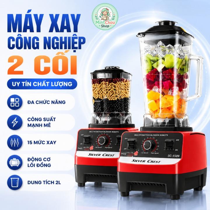 [LOẠI 2 CỐI XAY] Máy Xay Sinh Tố Đa Năng  -Máy Xay Công Nghiệp 2 Cối Xay Công Suất 5500W