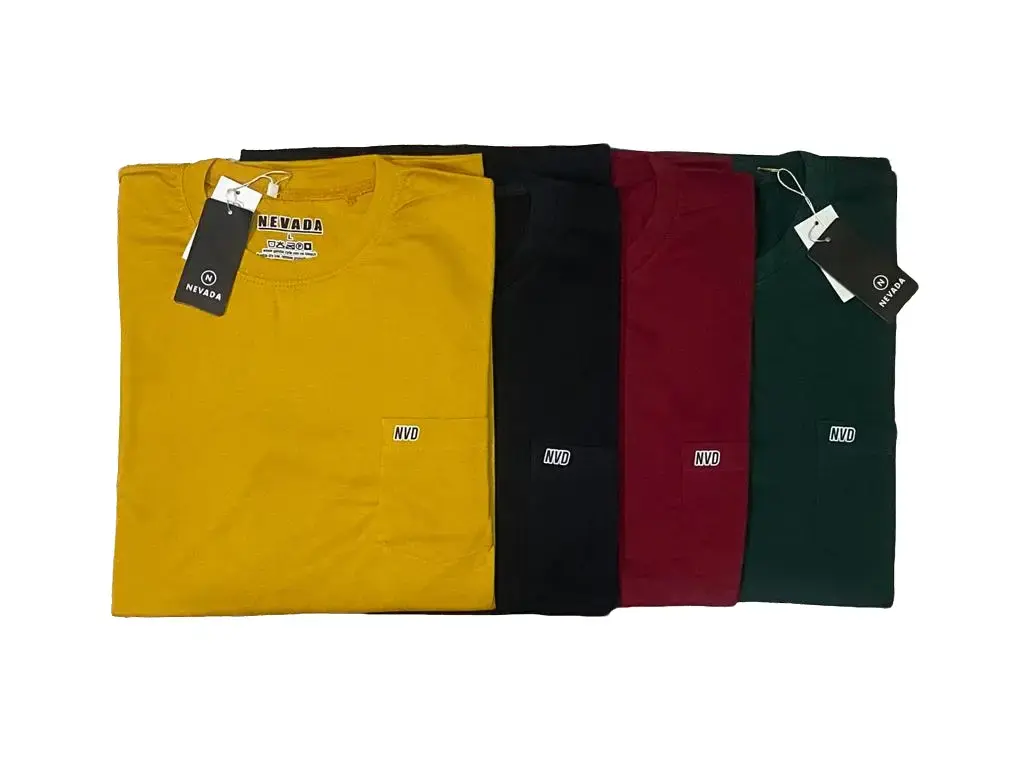 KAOS POLOS SAKU 4 PCS 100RB#KAOS POKET3PAKET KAOS MURAH TERBARU DAN TERLARIS Motif Pria