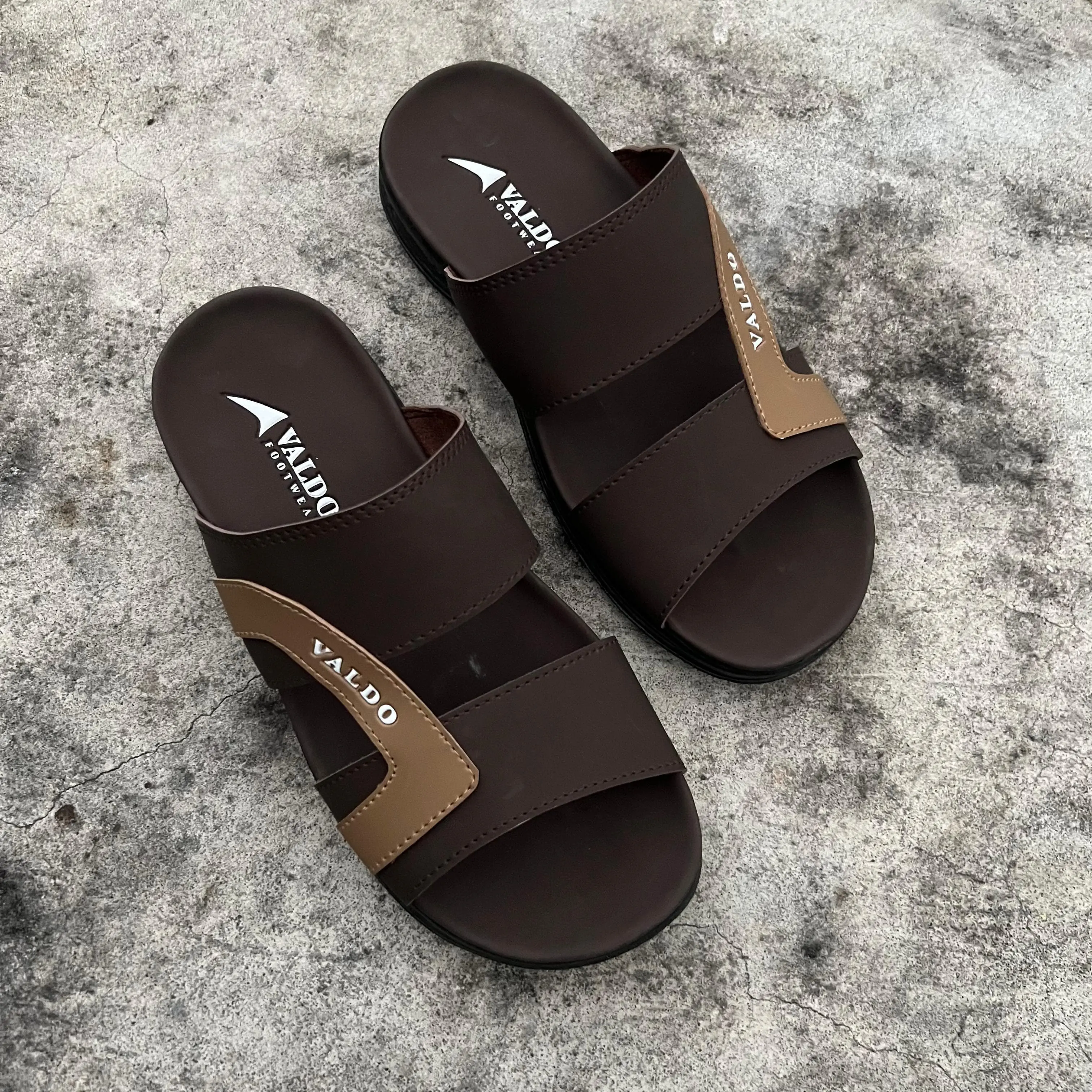 Sandal Pria Slop Alpha 01 Coklat Tua Size 39-43 sendal Casual Jepit