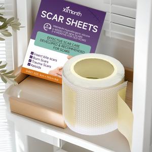 Hojas para cicatrices, 1/3 Rollos de Cinta de silicona impermeable para el cuidado de cicatrices, Ingredientes suaves Herramienta de cuidado diario de la piel para mejorar la apariencia de las cicatrices