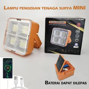 Mini USB Waterproof  Lampu Led Tenaga Surya Multifunctional Powerbank Super Bright Untuk Work berkemah keadaan darurat Camp Light