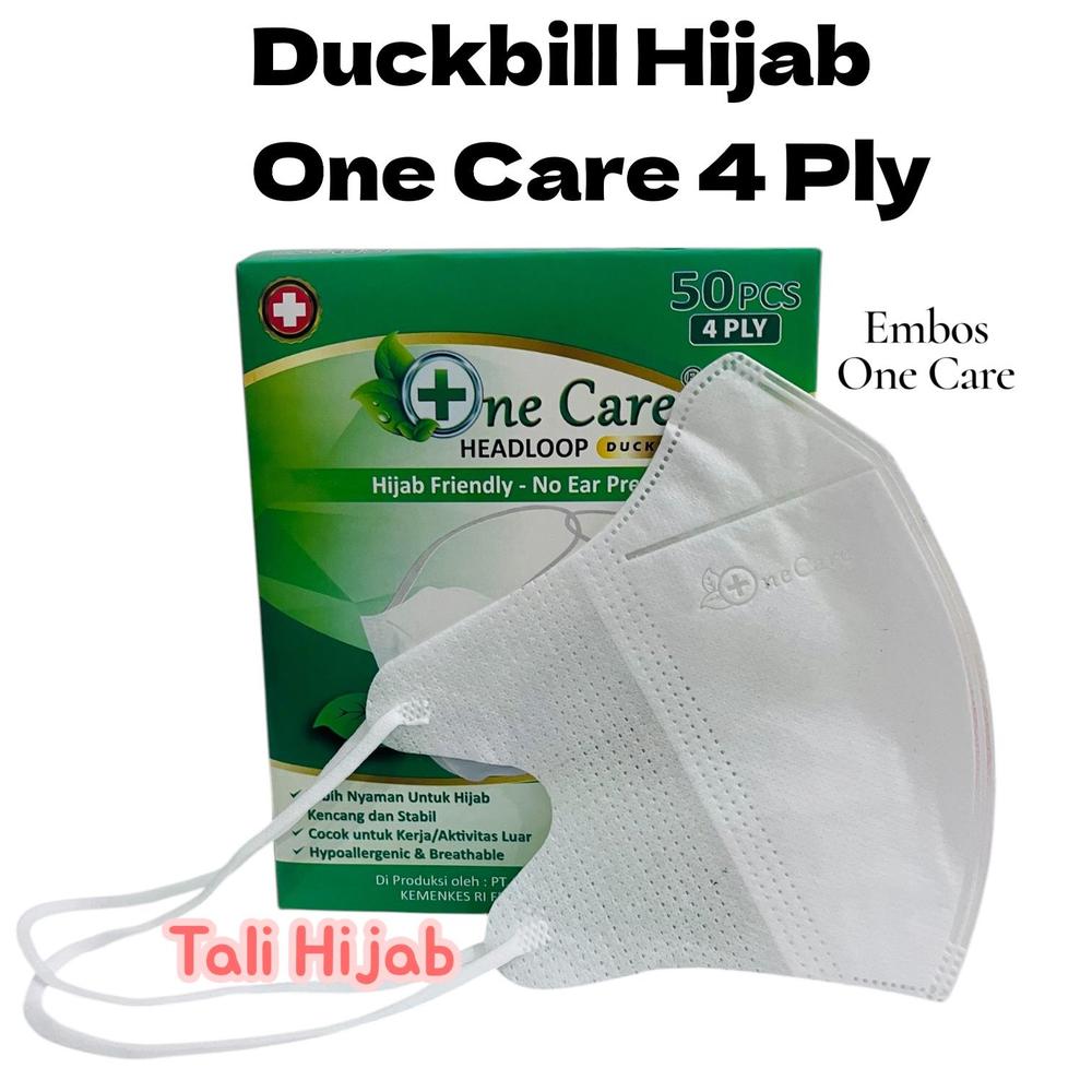 Masker Duckbill Hijab Ne Care 4 Ply Putih Isi 50 Pcs Sudah Embos Sudah Kemenkes RI - HIJAB HITAM