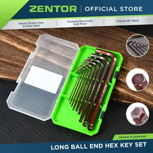 ZENTOR Kunci L Bola Panjang Set Ball Point Hex Key S2 ZT173X1S