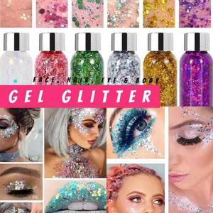 Glitter Gel Body Art Eye Shadow Party Make up Cream Body Painting Face Shinny Festival Sticker Stiker Wajah Muka Hair Rambut Princess Balet Dance