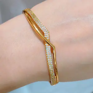 Gelang bangle oval permata motif terbaru anti karat bb 55kg-85kg-bestjewelry