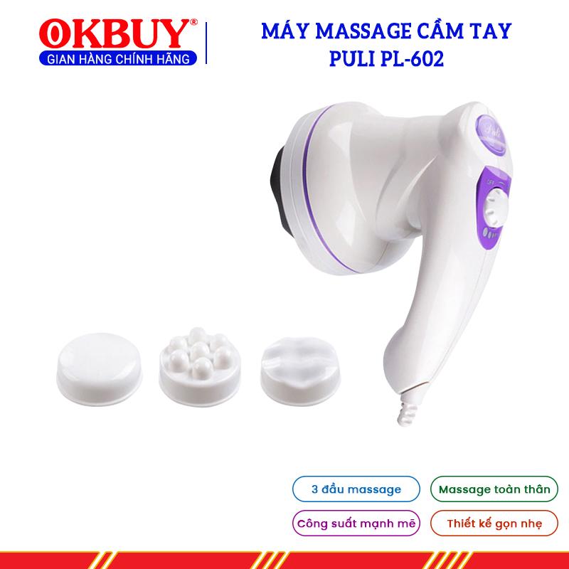 Máy massage bụng cầm tay máy massage cầm tay Puli PL-602 - đi kèm 03 đầu massage thay thế tùy chỉnh tốc độ massage linh hoạt thích hợp cho cả nam và nữ 