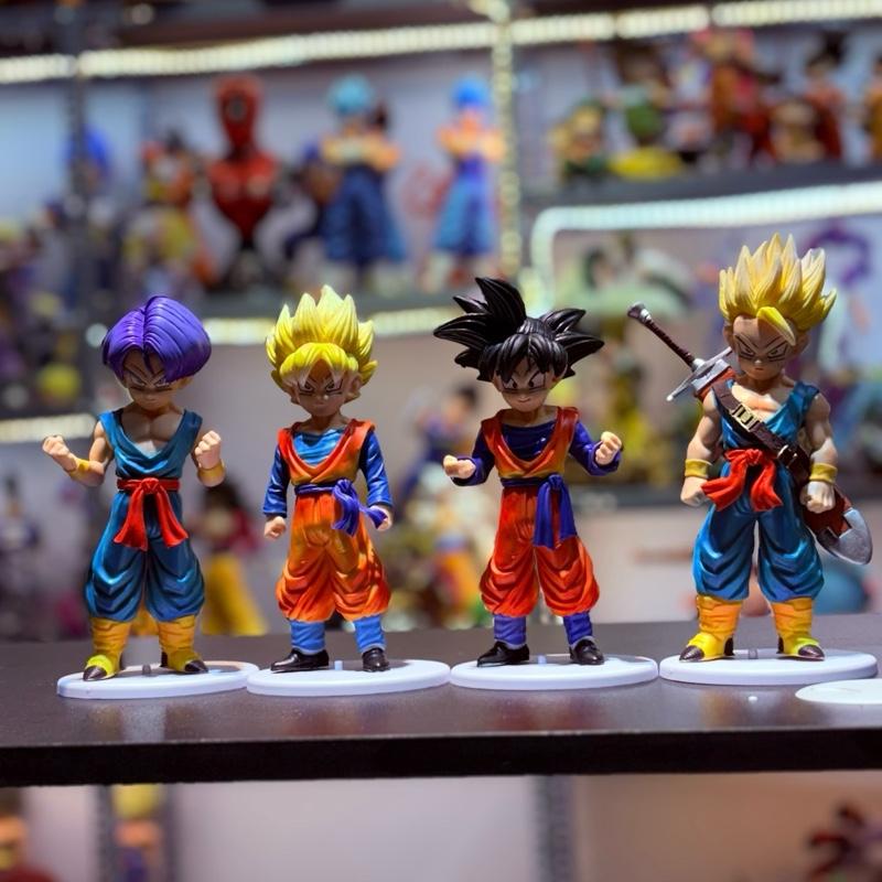 ( Bản F1-Tặng Pack ) - Combo 4 Goku siêu đẹp Cao 18,20cm nặng 200 /1 em - 7 viên ngoc rồng - Bộ quà tặng Bé trai Bé gái Mô Hình Đồ Chơi Ball Toy Game  Voi Cua