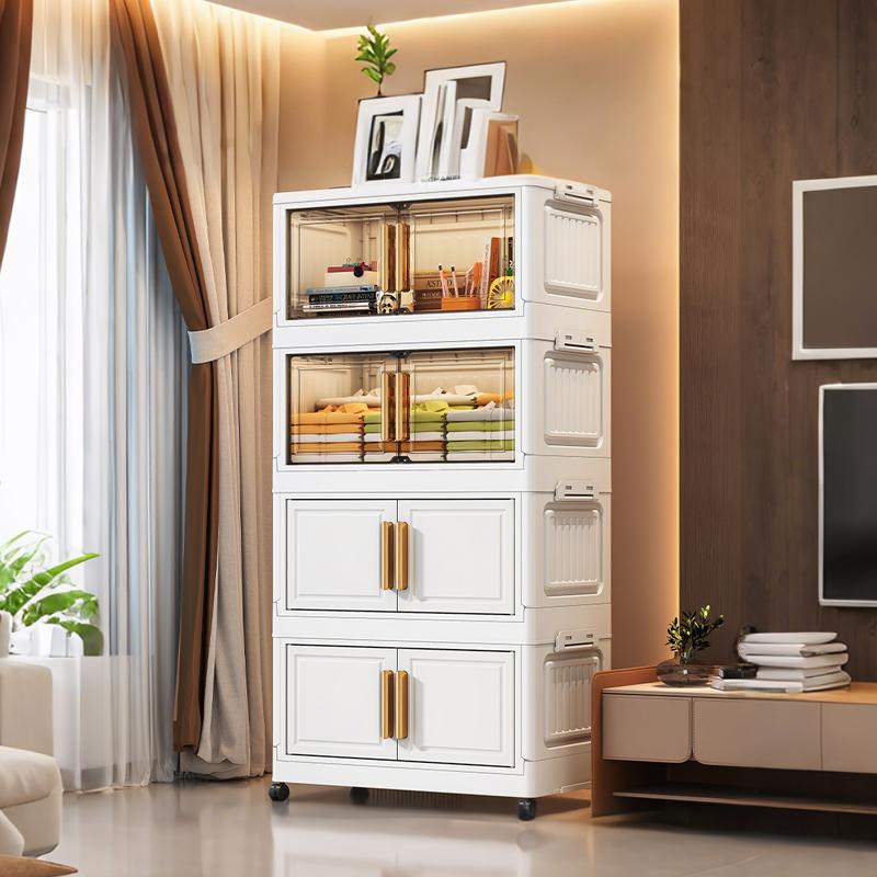 Lemari Plastik Lipat Serbaguna Susun Lemari Pakaian Plastik Penyimpanan Rumah Tangga Hemat Ruang