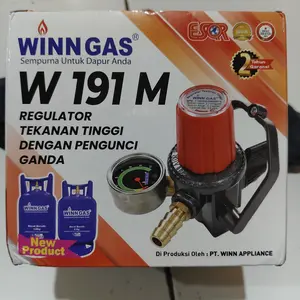 KEPALA GAS WINN GAS Regulator Gas LPG W 191 M Pengunci Ganda Tekanan Tinggi Meter SNI