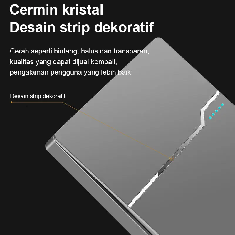 [Ready·Kurir lokal] FLKL Soket Sakelar Lampu Sakelar Dinding Abu-abu 1/2/3/4gang 1 Arah/2 Arah Listrik Saklar Lampu Peralatan 5