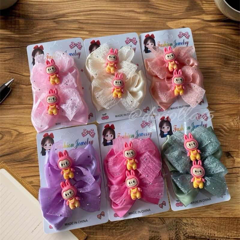 Set Isi 2 pcs Jepit Pita Rambut Sepasang Motif Labubu Sanrio /Jepitan Hair Clip Pin Aksesoris Rambut Anak 1