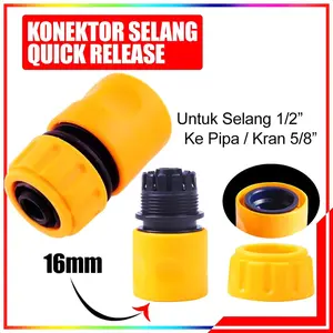VILO - Quick Release 16 mm / Faucet Hose Konektor Klik Sambungan Selang 1/2 5/8 / Konektor Selang 16 mm / Connector Adapter Quick Release Garden Tools