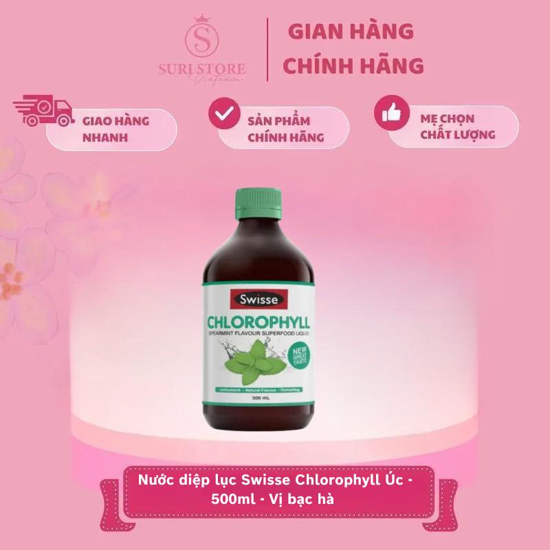 SURI STORE - Nước diệp lục Swisse Chlorophyll Úc - 500ml - Vị bạc hà - 31/10/2026
