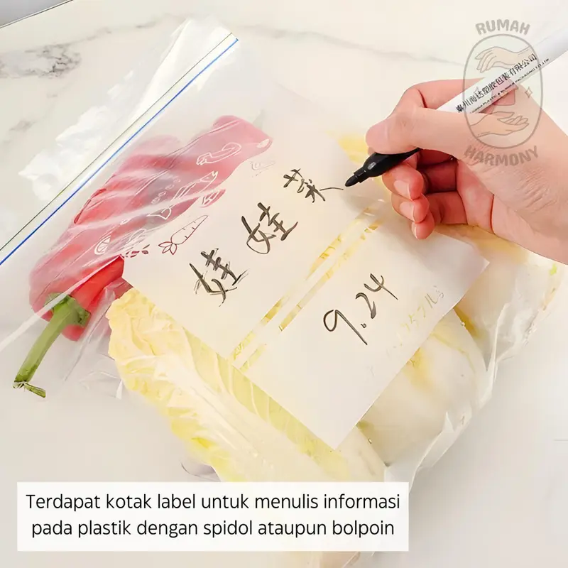 Plastik Double Ziplock Reusable Penyimpan Makanan Sayuran Buah Daging Higienis Food Grade 4