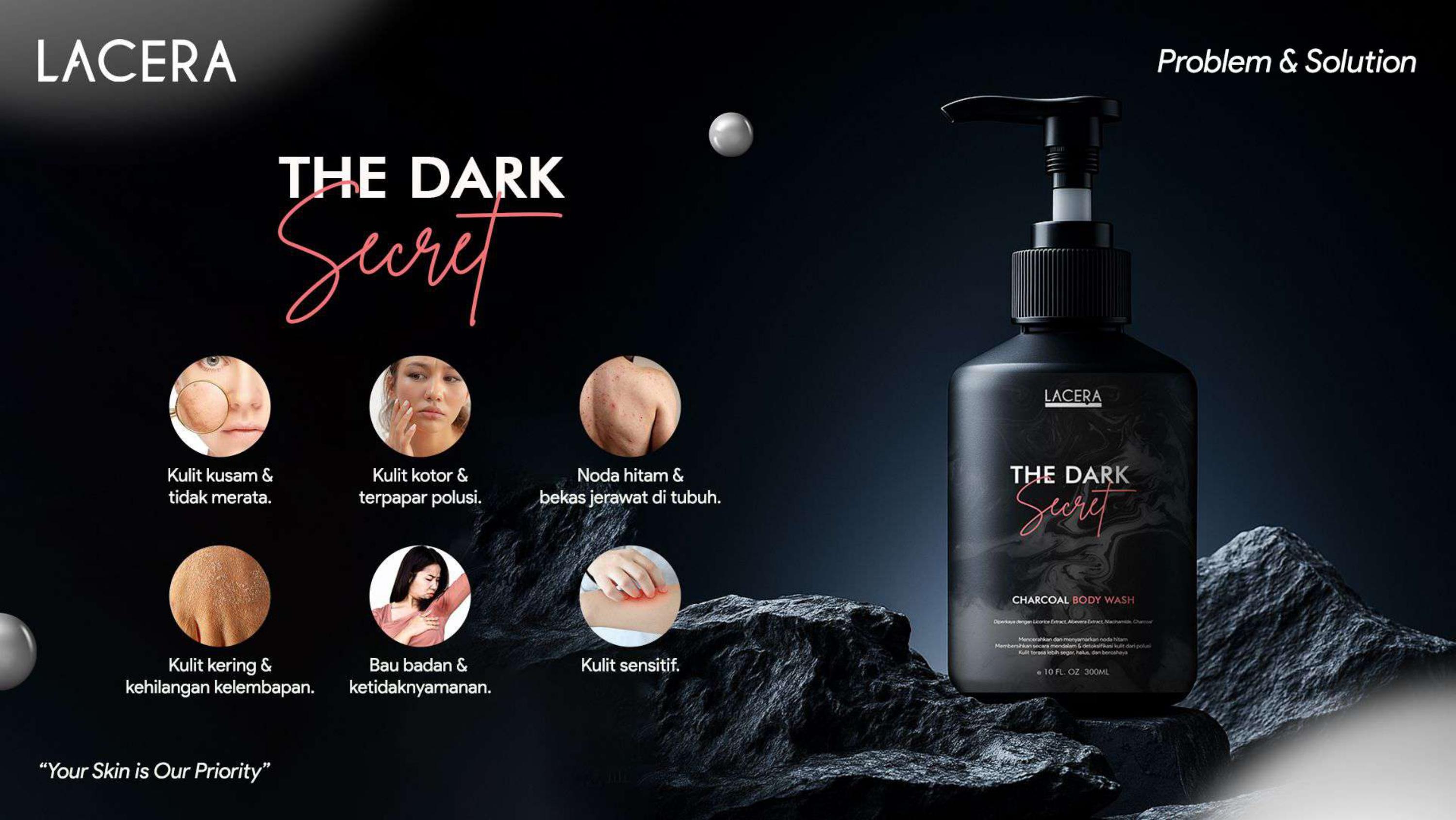 [Paket Seserahan] Lacera Body Wash Sabun Cair + 2 pcs LACERA Glow & Scent Body Lotion + Lacera Axilarry Cream Brightening