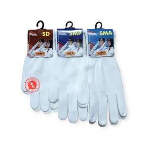 Sarung Tangan Putih Polos Paskibra Upacara Sekolah Anak Ukuran SD SMP SMA