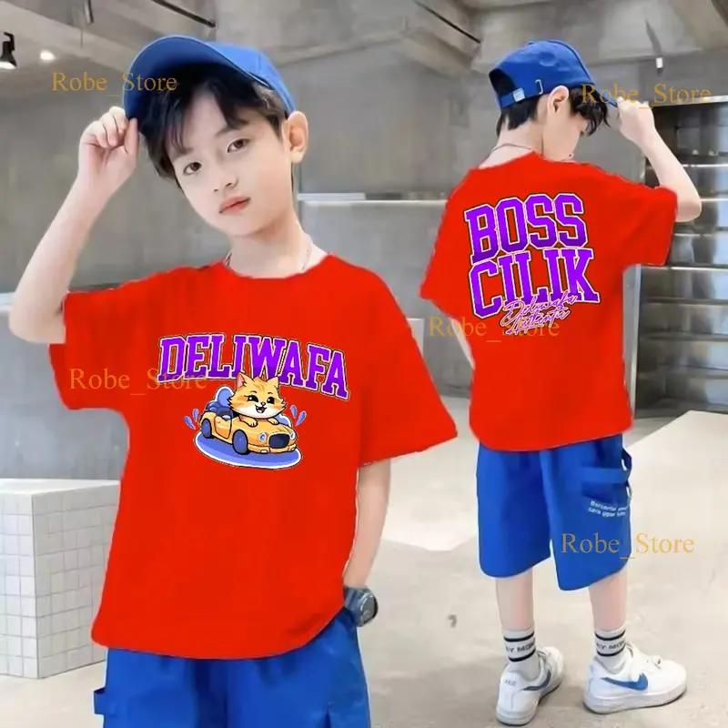 Kaos Deliwafa Kids Denim Motif Boss Cilik kaoas anak deliwafa 2