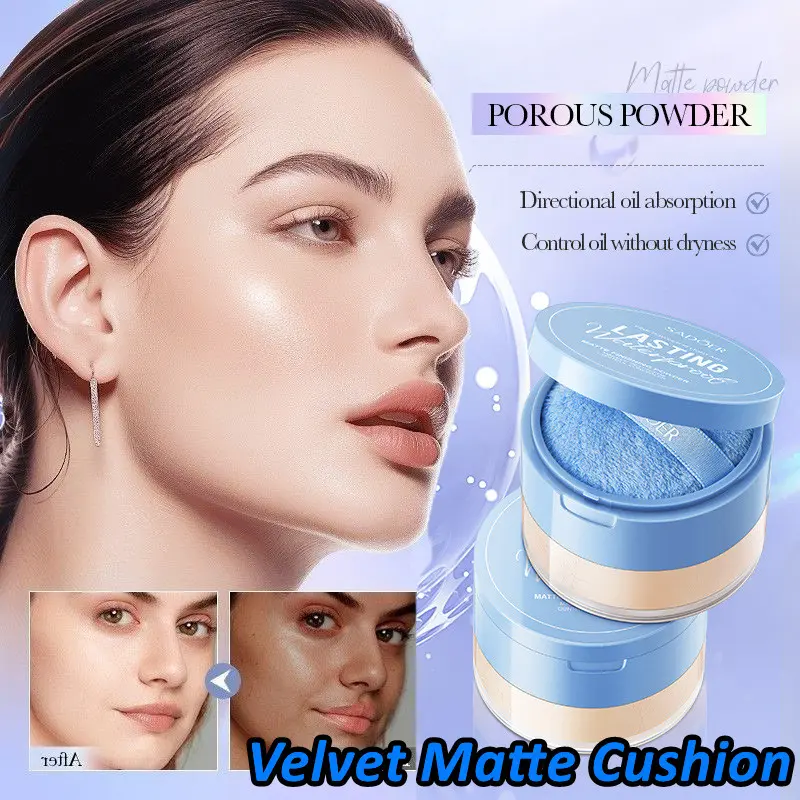 All Day Loose Powder Setting Powder Foundation Perfect Stay Velvet Matte Cushion 15g Oily Skin Long Lasting Matte Finish Poreless Foundation Flawless BB CC Cream