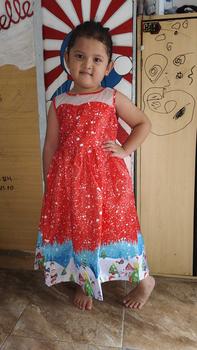 Product Review of [BrandedBaby] Baju Dress Natal Anak Perempuan Satin Printing Lengan Kutung Kids Fashion from N**e 0