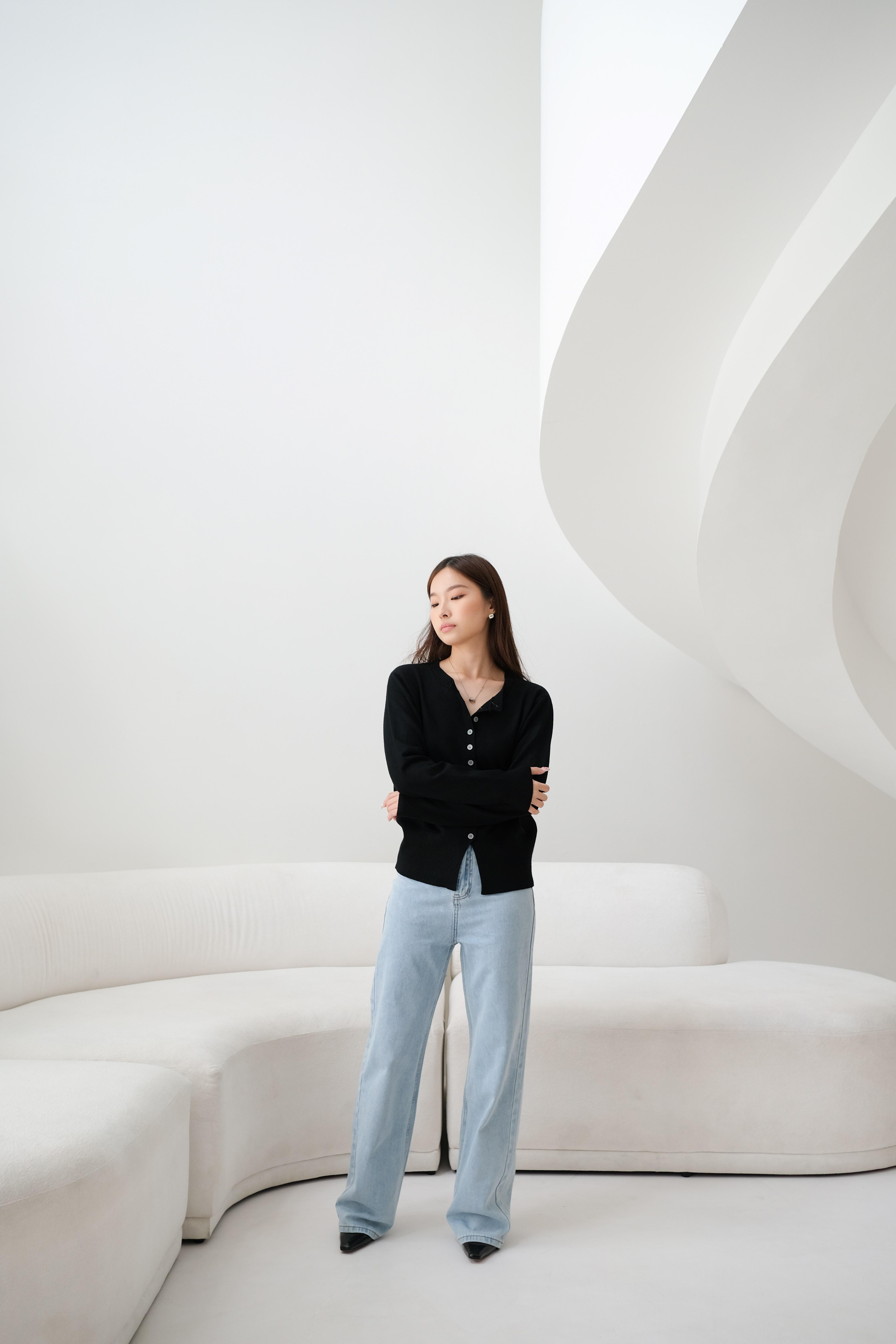 Kiyorawears - Aira Knit Cardigan / Premium Knit Sweater / Cardigan Wanita / Cardigan Rajut / Atasan Wanita Kekinian / Baju Atasan Wanita Terbaru / Jaket Wanita / Atasan Rajut Lengan Panjang / Outer Korean Style