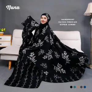 Mukena Muslim Bali Dewasa Nuna Rempel Ukuran Super Jumbo Halus Lembut Dingin Dan Nyaman Bahan Rayon Katun Premium Atasan Bawahan Panjang