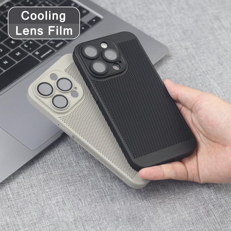  Ốp Điện Thoại Tản Nhiệt Siêu Mỏng Dành Cho iPhone 16 15 14 13 12 Pro Max Ốp Điện Thoại Làm Mát Tặng Kèm Phim Bảo Vệ Ống Kính Ốp Bảo Vệ PC Chống Rơi 