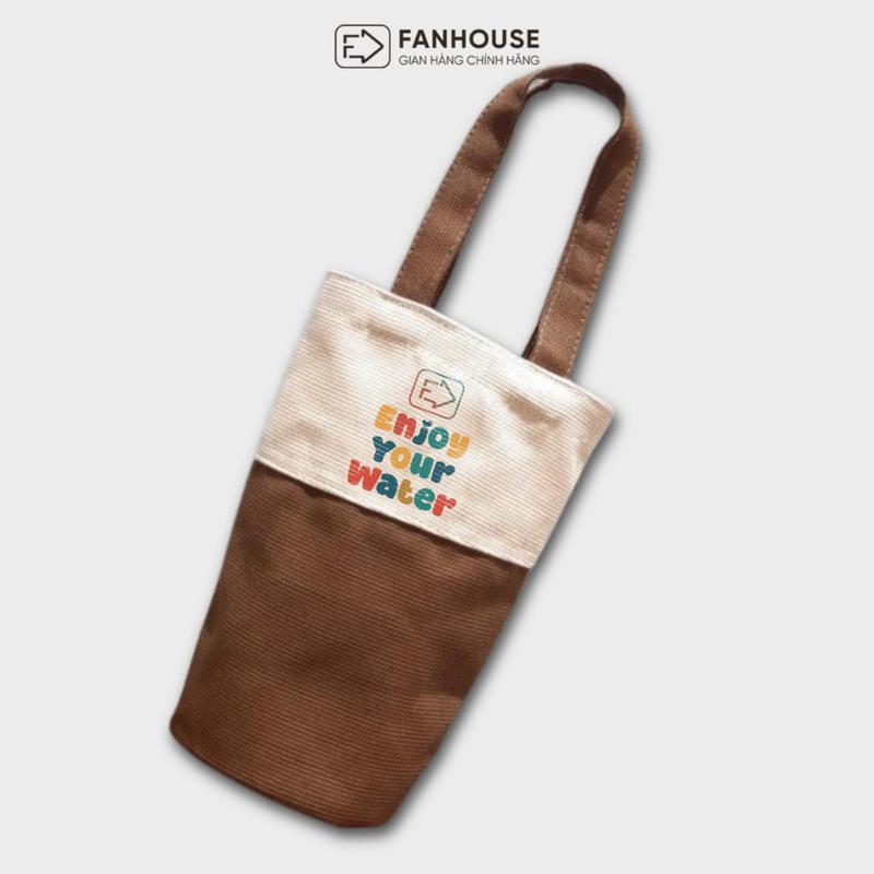 Túi đựng bình, ly giữ nhiệt Fan House, túi vải Canvas bảo vệ bình