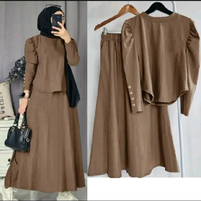 SETELAN ROK WANITA TERBARU DAN KEKINIAN TRENDY SETELAN PALAZO SETELAN ROK WANITA LEBARAN SIZE M,L, XL, XXL