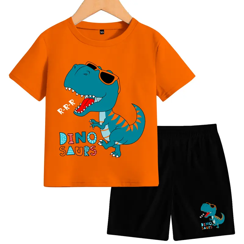 Setelan dino Anak-Anak Lengan Pendek Terbaru Fashion 1