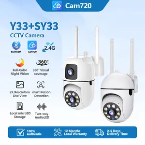 Cam720 Kamera CCTV WiFi Outdoor IP67 Waterproof 1080P HD dengan IR Night Vision & Alarm Aplikasi Dukungan 2.4G WiFi PTZ 360° Cocok untuk Pengawasan Rumah
