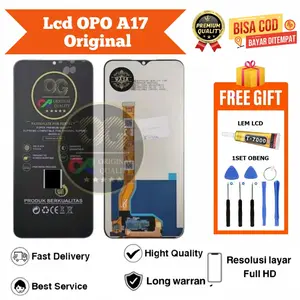 Lcd touchscreen KOMPATIBEL FOR OPO a17 original OG SUPER / LCD 0p0 A17  Full set original OG SUPER Gratis Obeng dan lem