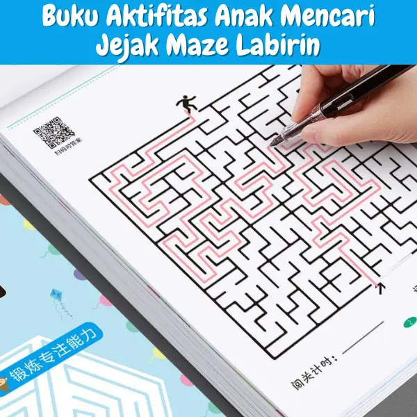 Buku Aktivitas Anak Bermain Maze Labirin Game Permainan Mencari Jalan Jejak Peta ST0116