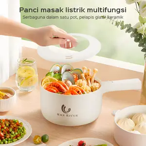【EXCLUSIVE nisafauziah910】[cod]HAN RIVER panci listrik serbaguna 2L HRDZG06 Kompor listrik pintar Pelajar/panci listrik/Asrama/Perjalanan Bisnis -hijau