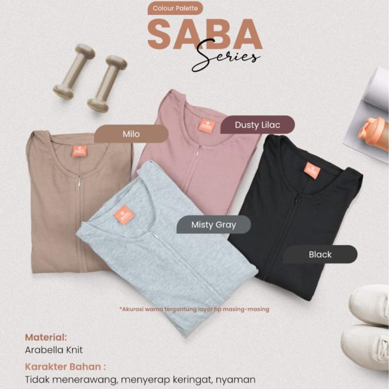 Saba dress knit daily muslimah gamis kaos olahraga 3