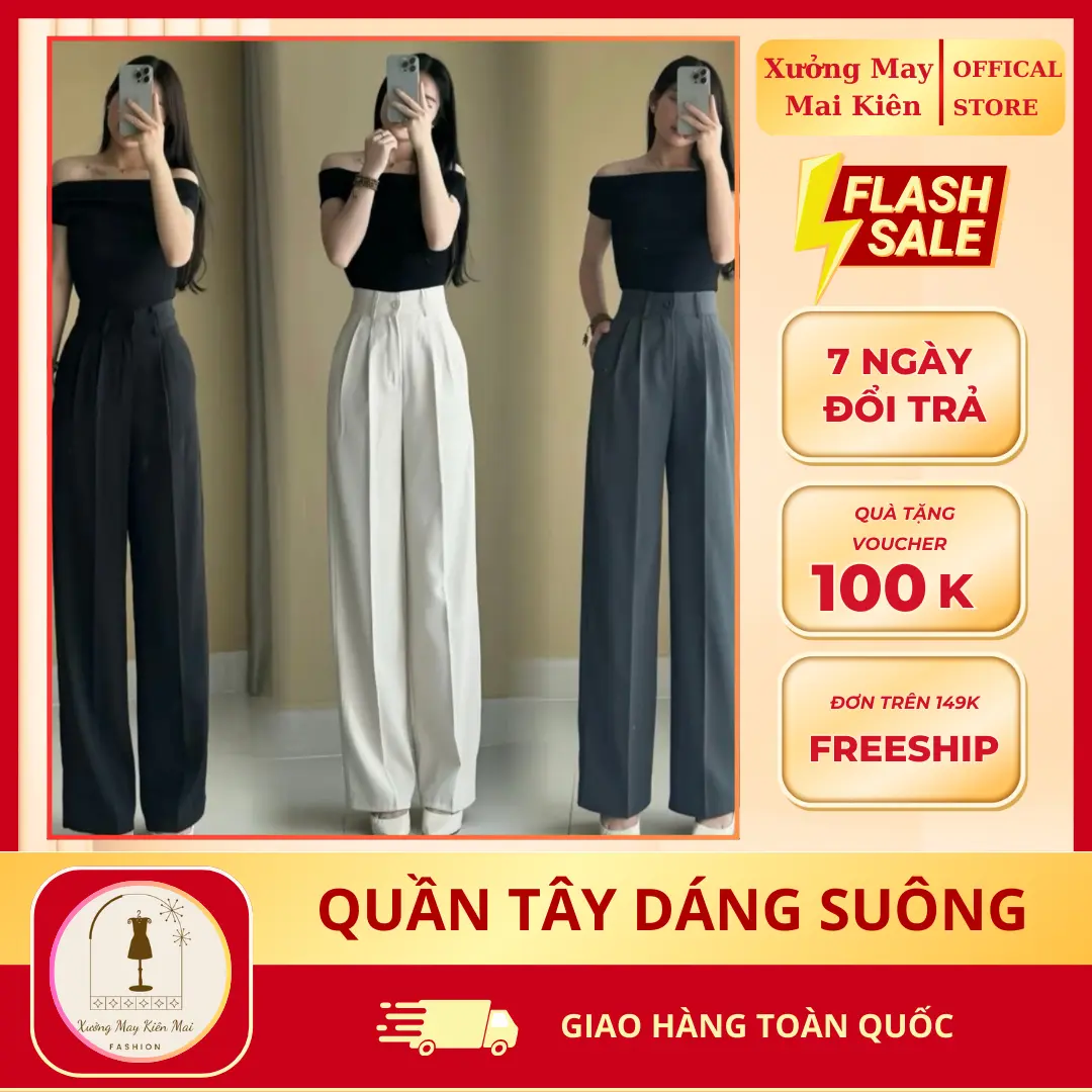 [TẶNG ĐAI] QUẦN SUÔNG LƯNG CAO CHẤT GOLD NHẬT HÁCH DÁNG