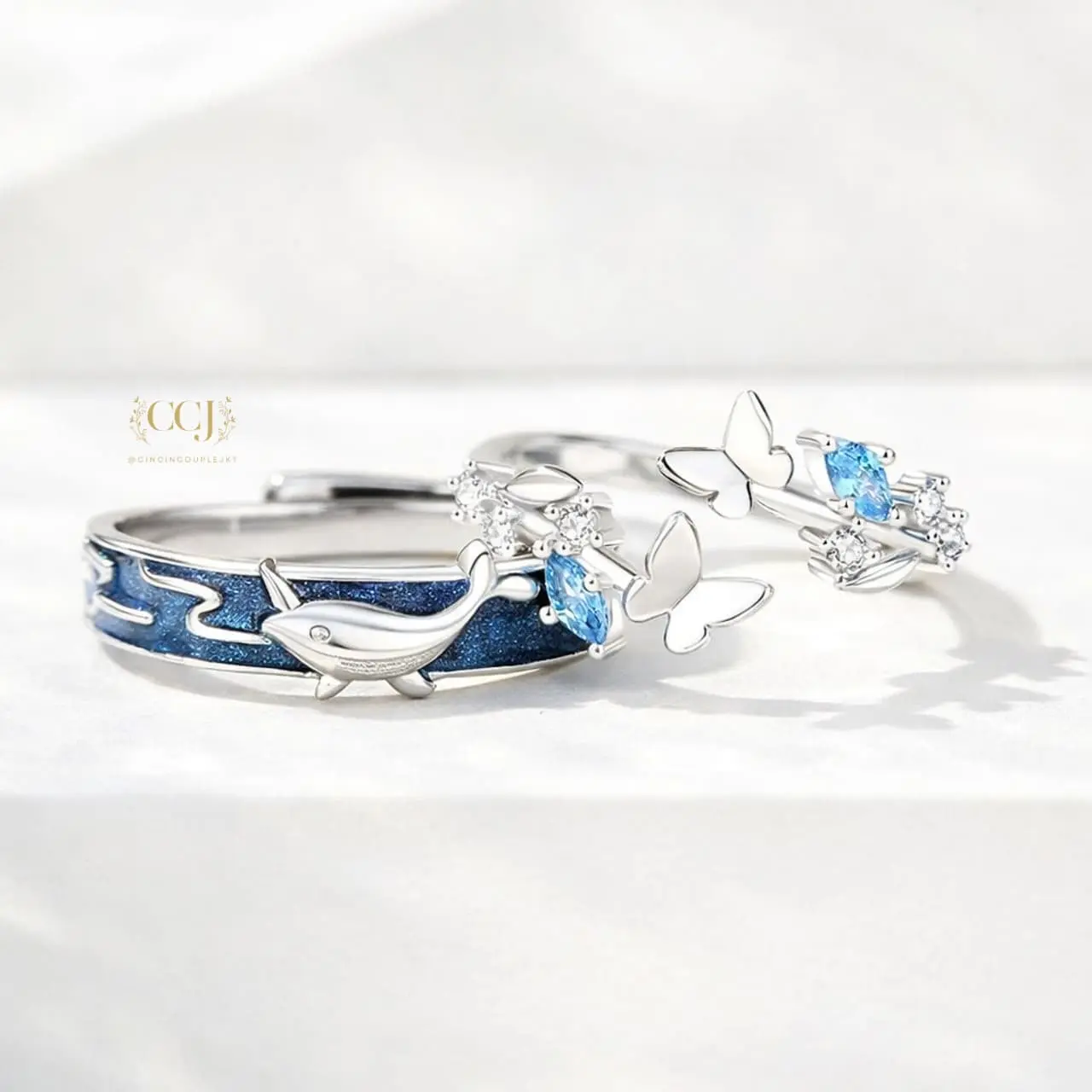 Cincin Couple Silver Adjustable S16 | Cincin Pasangan Lamaran Nikah Hadiah Tunangan  Aksesoris Pria Wanita Kado Anniversary Valentine 925 Perak