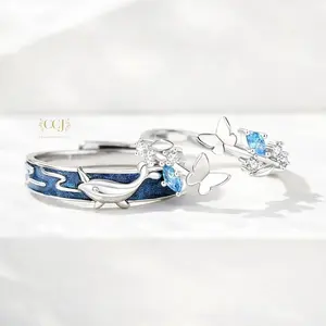 Cincin Couple Silver Adjustable S16 | Cincin Pasangan Lamaran Nikah Hadiah Tunangan  Aksesoris Pria Wanita Kado Anniversary Valentine 925 Perak