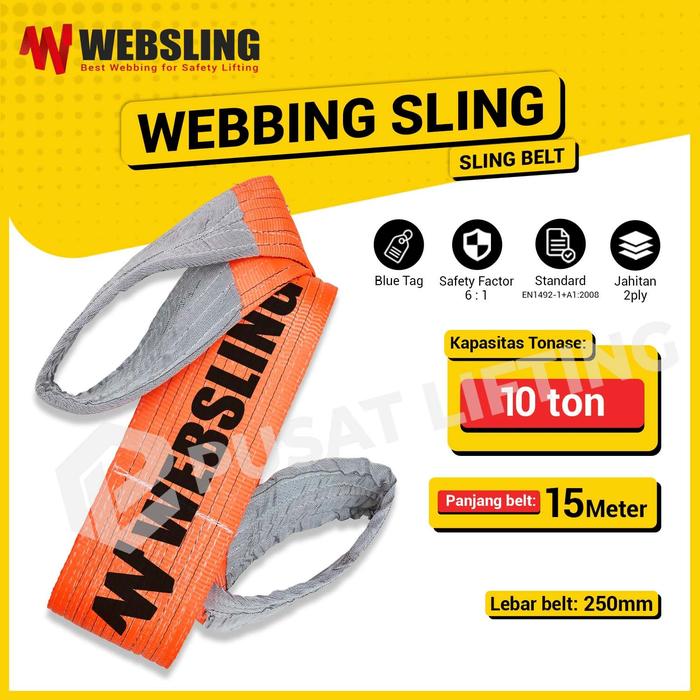 Gambar Webbing Sling 10 Ton 15 Meter WEBSLING Sling Belt Double Ply Polyester dari Pusat Lifting Kota Administrasi Jakarta Barat Tokopedia