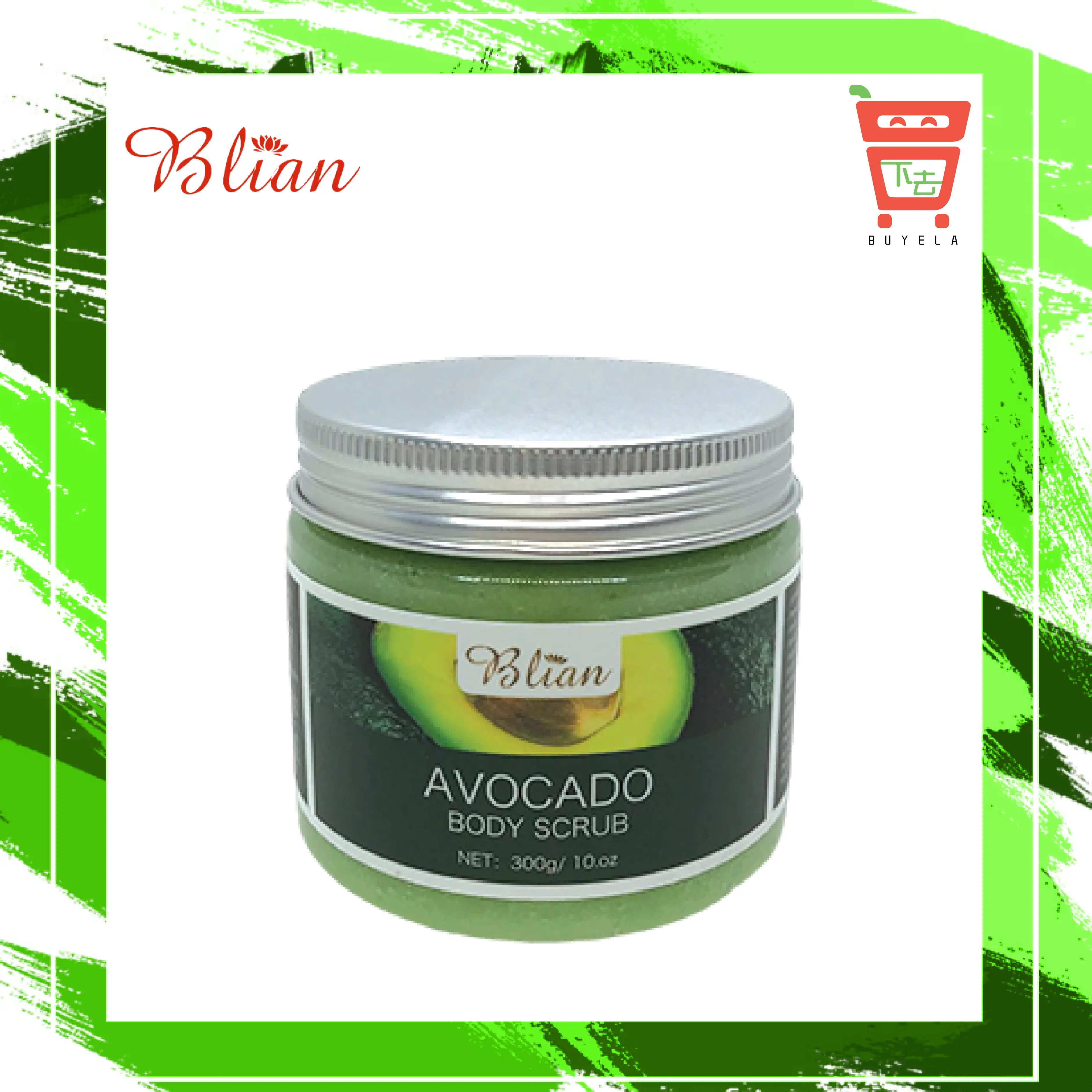 [Buy1 Free1] Blian Body Scrub   (Cucumber, Bamboo Charcoal, Avocado) 300g/bottle Body Care Exfoliant