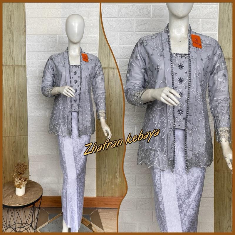 Kebaya kutubaru modern full payet bahan tulle modern (Kns) 1