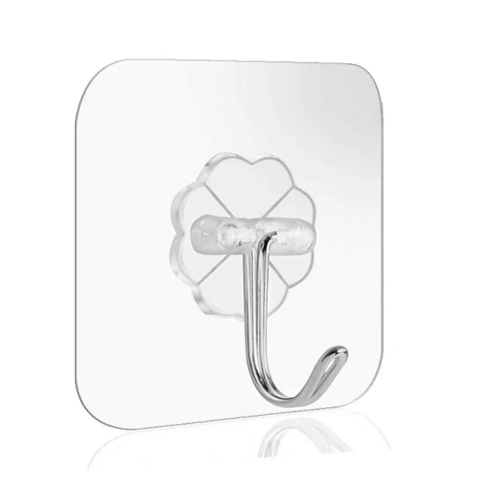 【Local Ready Stock 】 1pc Reusable Wall Hooks Strong Adhesive Magic Hook For Kitchen Bathroom Bedroom