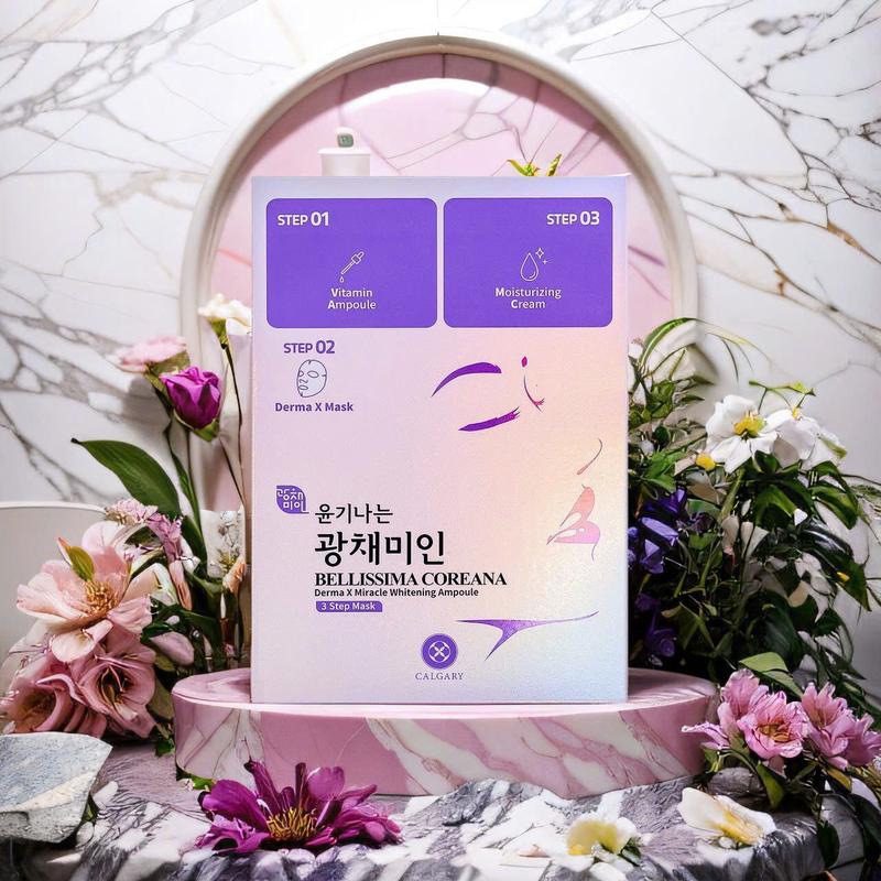 Mặt Nạ 3 Bước Bellissima Derma X Miracle Whitening Ampoule 3 step mask Coreana – Làm Sáng, Dưỡng Ẩm & Phục Hồi