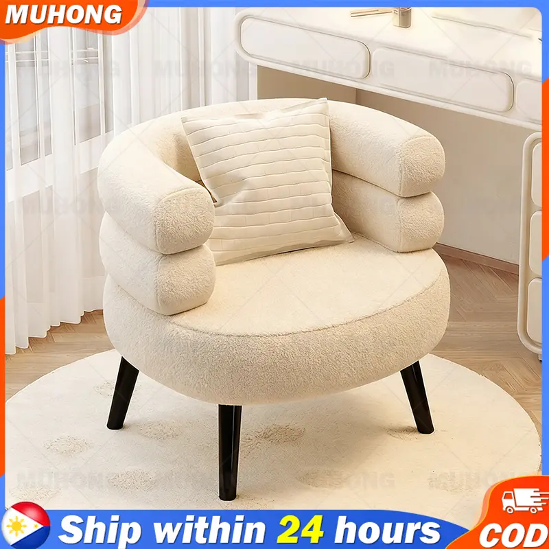 Couch Chair,Living Room Chairs,Comfy Vanity Chairs with Curved Backrest and Carbon Steel Legs,for Living Room, Bedroom and Balcony