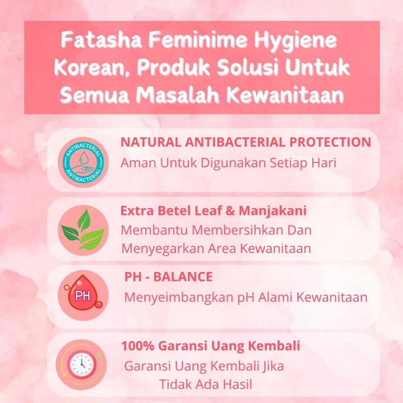 Product Introduction of FATASHA FEMINIME HYGIENE Korean, Untuk Merawat Area Kewanitaan Tetap Bersih & Terjaga (Mencegah Keputihan AB Normal & Keriput) BPOM ORIGINAL HALAL 1